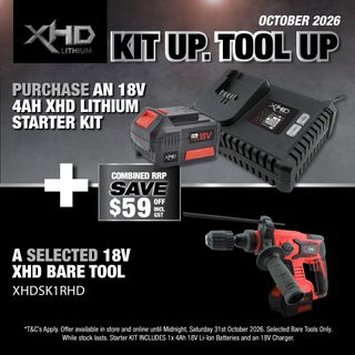 XHD LITHIUM Starter Kit 18V 4Ah with Rotary Hammer Drill 18V
