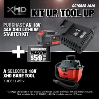 XHD LITHIUM Starter Kit 18V 4Ah with Wet and Dry Vacuum Cleaner 18V