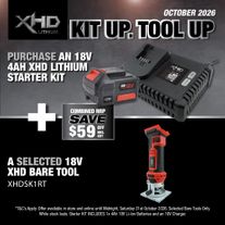 XHD LITHIUM Starter Kit 18V 4Ah with Router Trimmer 18V