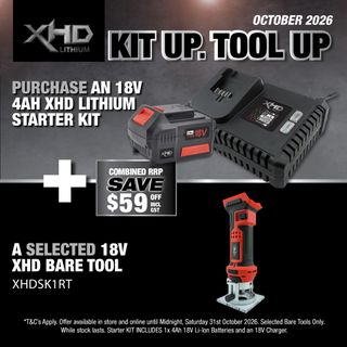 XHD LITHIUM Starter Kit 18V 4Ah with Router Trimmer 18V