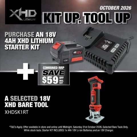 XHD LITHIUM Starter Kit 18V 4Ah with Router Trimmer 18V