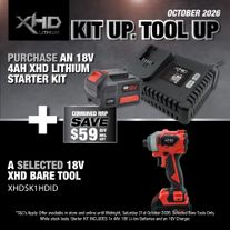 XHD LITHIUM Starter Kit 18V 4Ah with Heavy Duty Impact Driver 220Nm 18V