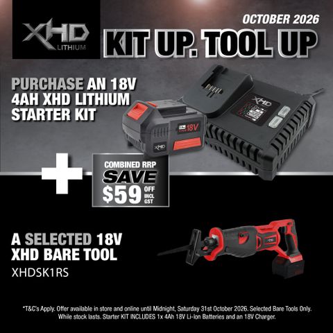 XHD LITHIUM Starter Kit 18V 4Ah with Reciprocating Saw 18V