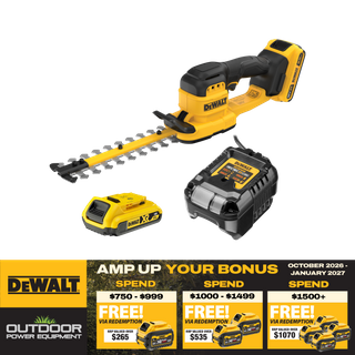 DEWALT Cordless Compact Hedge Trimmer 200mm 18V 2AH Kit