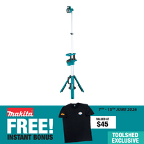 Makita LXT Cordless Tower Light 3000lm 18V - Bare Tool with Bonus