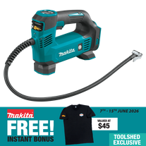 Makita LXT Cordless Inflator 121psi 18V - Bare Tool with Bonus