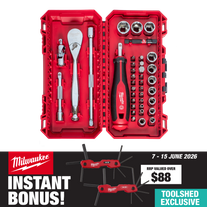 Milwaukee Socket and Bit Set 1/4in Dr Metric 38pc with Bonus 48222183