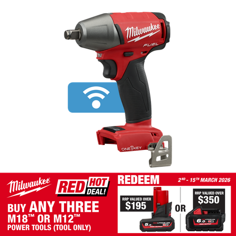 Milwaukee M18 FUEL ONE-KEY Cordless Impact Wrench 1/2in F/Ring 18V - Bare Tool