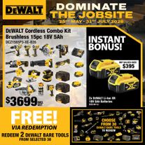 DEWALT Cordless Combo Kit Brushless 15pc 18V 5Ah with BONUS Batteries