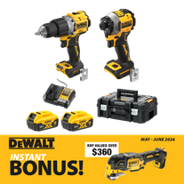 DEWALT Cordless Hammer Drill & Impact Driver 1V 5Ah with BONUS Multi Tool