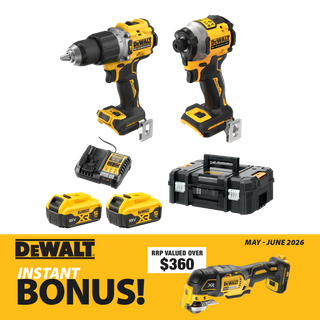 DEWALT Cordless Hammer Drill & Impact Driver 1V 5Ah with BONUS Multi Tool