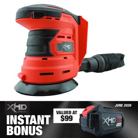 XHD Lithium Orbital Sander 125mm with 4Ah Battery 18V