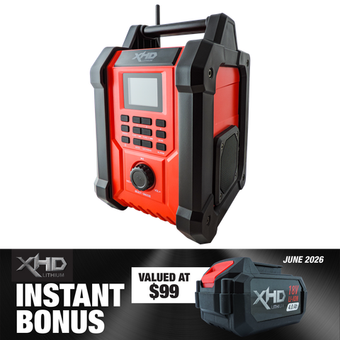 XHD Lithium Jobsite Bluetooth Radio with 4Ah Battery 18V
