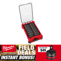 Milwaukee SHOCKWAVE Deep Impact Socket Set 1/2in Dr 16pc with Bonus
