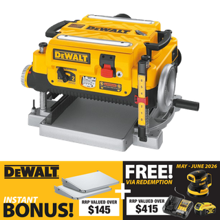 DEWALT Thicknesser Portable 330x152mm with BONUS Support Tables