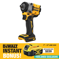 DEWALT Cordless Impact Wrench BL Compact 1/2in Pin 18V - Skin With 5Ah Battery