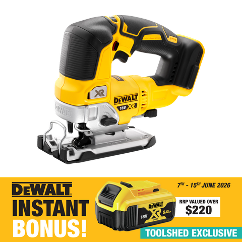 DEWALT Cordless Jigsaw Brushless 18V - Bare Tool with Bonus 5Ah Battery