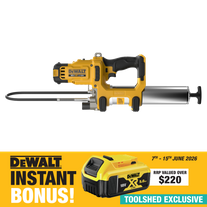 DEWALT Cordless Grease Gun Brushless 450g 18V - Bare Tool with Bonus 5Ah Battery