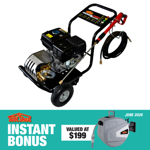 ToolShed Petrol Water Blaster 3200PSI 14.5LPM with Retractable Water Hose
