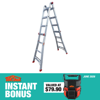 ToolShed Multi-Function Ladder 4.5m with Round Tool Bag