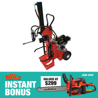 ToolShed Petrol Powered Log Splitter 15 Tonne with Chainsaw