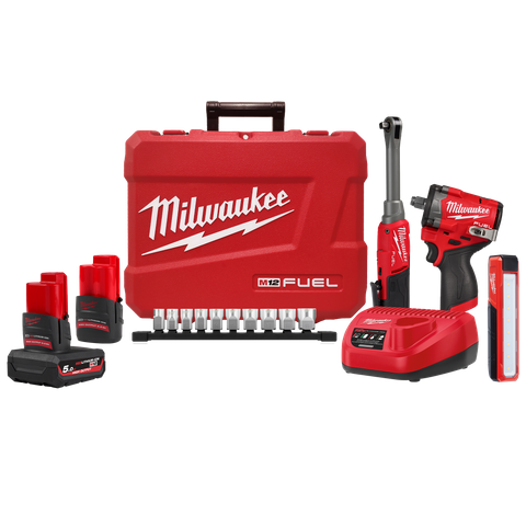 Milwaukee M12 3pc Power Pack with Socket Set and 12v Batteries
