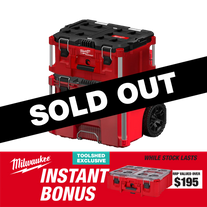 Milwaukee PACKOUT Low Profile Rolling Tool Box with Large Tool Box and BONUS