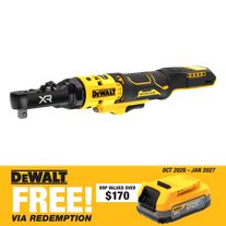 DEWALT Cordless Ratchet 1/4in & 3/8in 18v - Bare Tool
