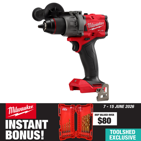 Milwaukee M18 FUEL Cordless Hammer Drill Brushless with BONUS Bit Set