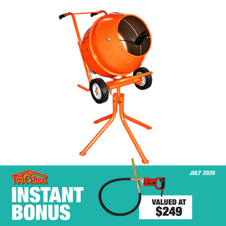 ToolShed Portable 140L Concrete Mixer with Concrete Vibrator