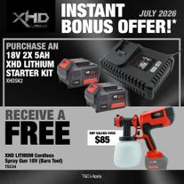 XHD Lithium Starter Kit 18V 2x 5Ah with Spray Gun 18V