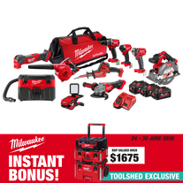 Milwaukee M18 FUEL PP BL 10pc Kit 10C4 18V 6Ah with Bonus PACKOUT