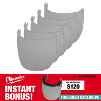 Milwaukee BOLT Face Shield Universal Grey Replacement 5pk with Bonus 48731425A