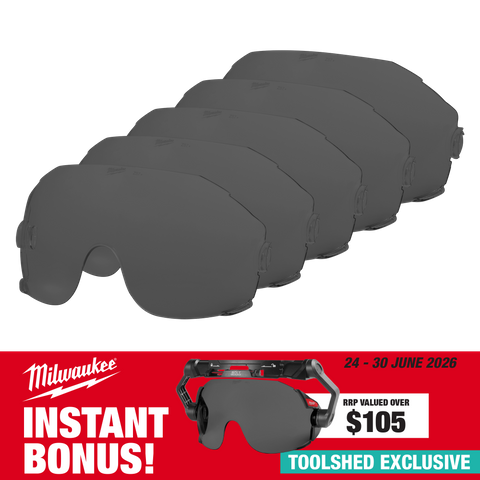 Milwaukee BOLT Visor Tinted Lens Replacement 5Pk with Bonus 48731415A