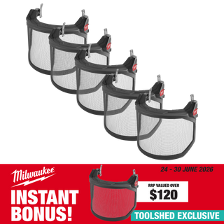 Milwaukee BOLT Face Shield Mesh Replacement 5pk with Bonus 48731430A
