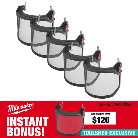 Milwaukee BOLT Face Shield Mesh Replacement 5pk with Bonus 48731430A