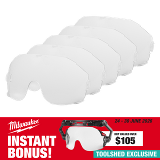 Milwaukee BOLT Visor Clear Lens Replacement 5Pk with Bonus 48731410A