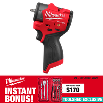 Milwaukee M12 FUEL Impact Wrench Sub-Compact 1/4in 12V-Skin with Bonus 48229199