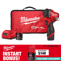 Milwaukee M12 FUEL Impact Wrench Stubby Gen2 1/2in 12V 2Ah with Bonus Battery