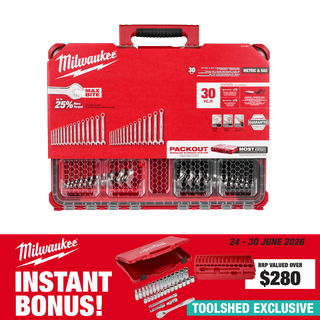 Milwaukee PACKOUT Spanner Combination Set 30pc Metric & SAE