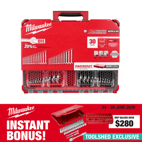 Milwaukee PACKOUT Spanner Combination Set 30pc Metric & SAE