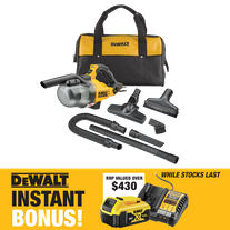 DEWALT Cordless Stick Vacuum L Class 18V with BONUS Battery Pack and Charger