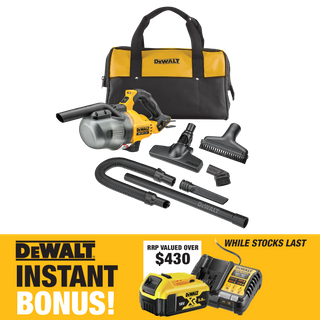 DEWALT Cordless Stick Vacuum L Class 18V with BONUS Battery Pack and Charger