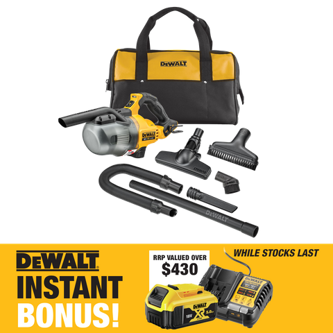 DEWALT Cordless Stick Vacuum L Class 18V with BONUS Battery Pack and Charger