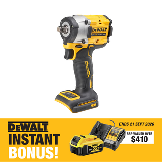 DeWalt XR Cordless Impact Wrench 1/2in Hog Ring 18v with BONUS Battery + Charger