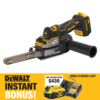 DEWALT Cordless Band File Brushless 13mm 18V with BONUS Battery and Charger