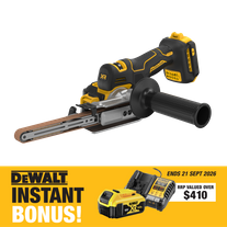 DEWALT Cordless Band File Brushless 13mm 18V with BONUS Battery and Charger
