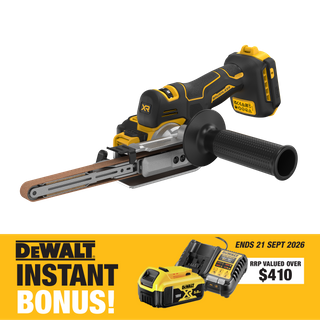 DEWALT Cordless Band File Brushless 13mm 18V with BONUS Battery and Charger