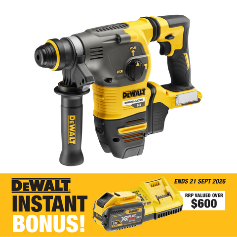 DEWALT FLEXVOLT Cordless Rotary Hammer Drill Brushless SDS Plus 54V with BONUS