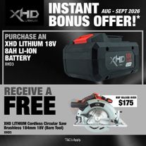 XHD LITHIUM Cordless Battery 8Ah with Circular Saw Brushless 184mm 18V